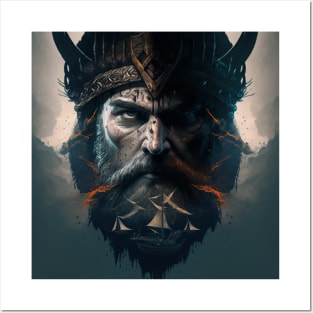 Illustration of male Viking Posters and Art